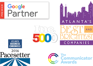 Google Certified Premier Partner, Inc. 5000. Atlanta Business Chronicle Pacesetter, Best and Brightest companies to Work For, Communicator Awards