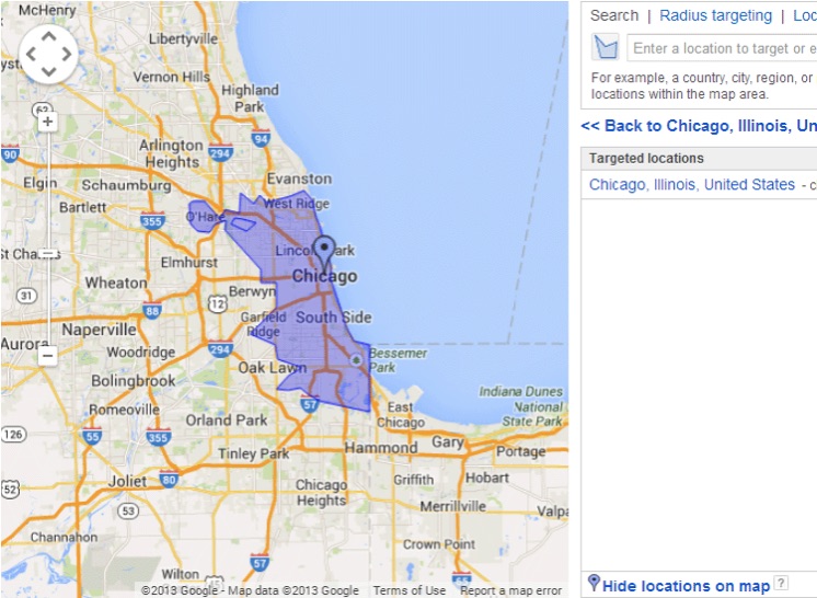 map targeted area