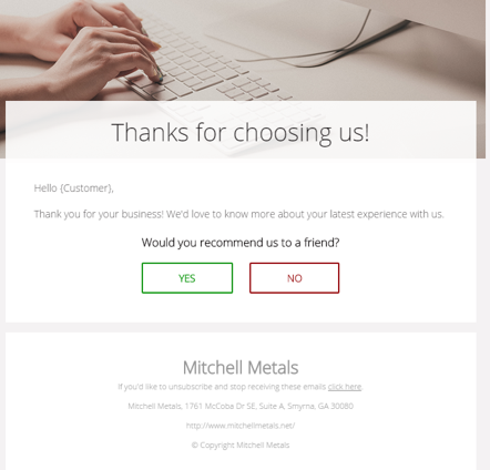mitchell metals email template