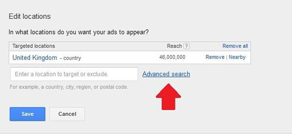 adwords country advanced search