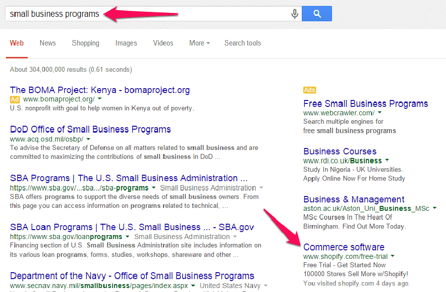 small business programs google search