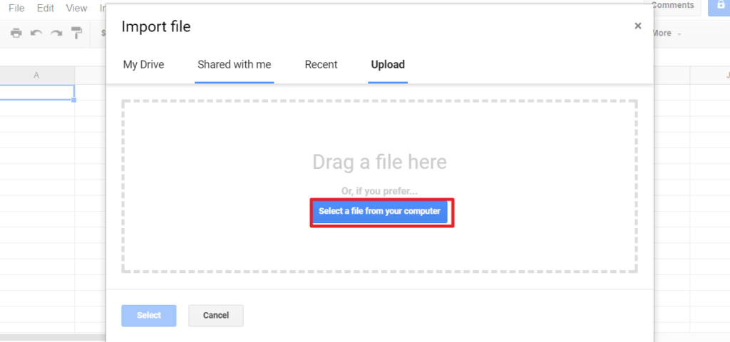 Importing Your Website URLs to Google Doc, Step OneImporting Your Website URLs to Google Doc, Step Two