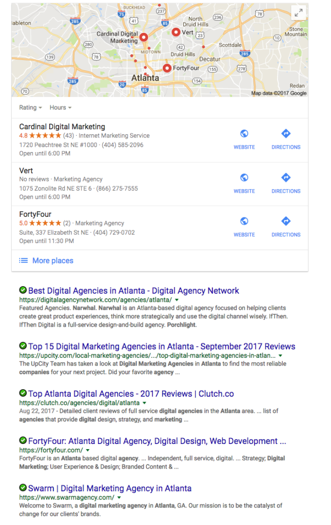 Google Local Businesses Reviews in Search Results