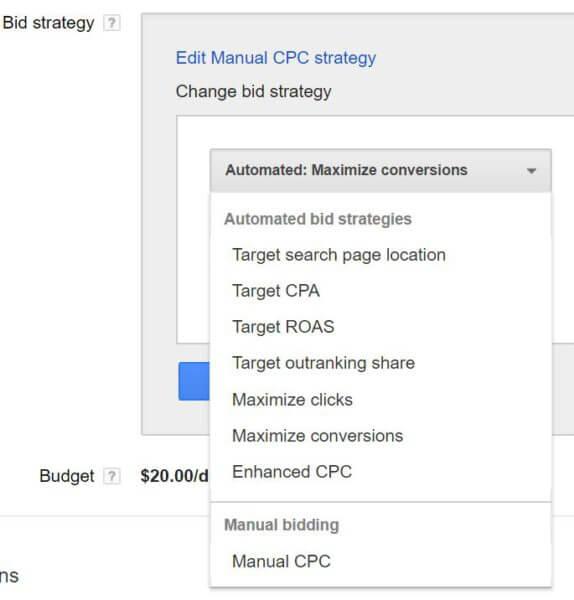 Maximize Conversions bid strategy