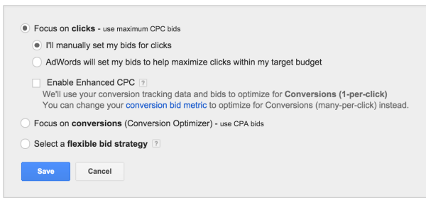 Manually setting up costs per click