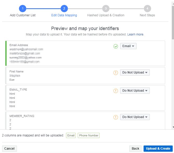 Edit data mapping