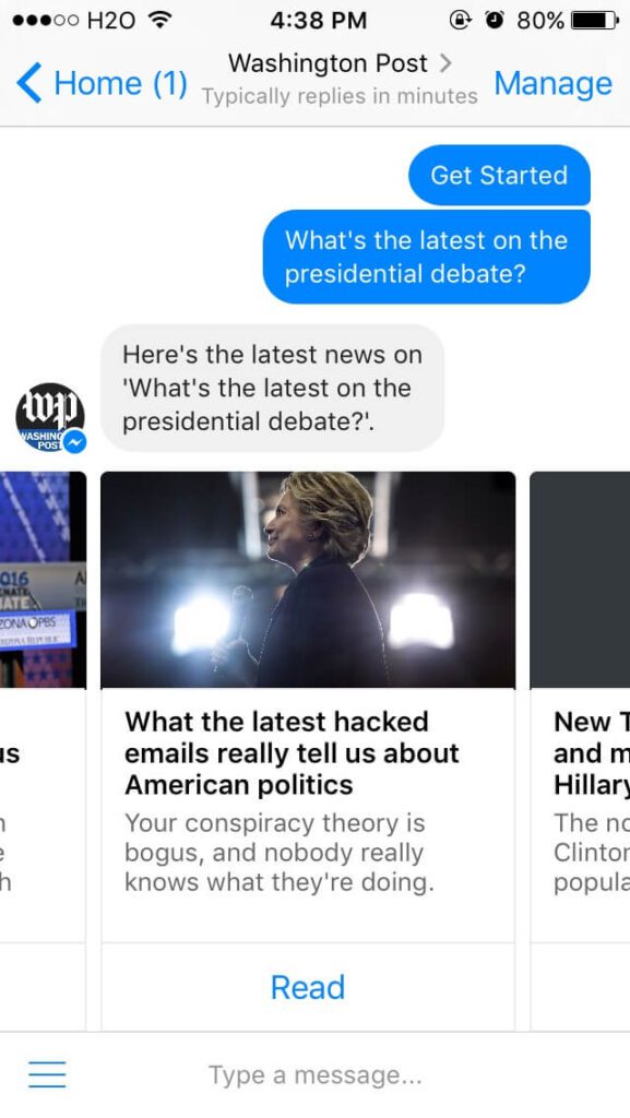 Washington Post ask question bot