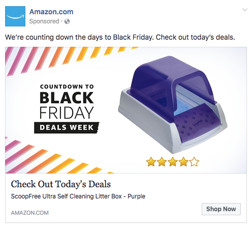 Facebook news feed ad from Amazon