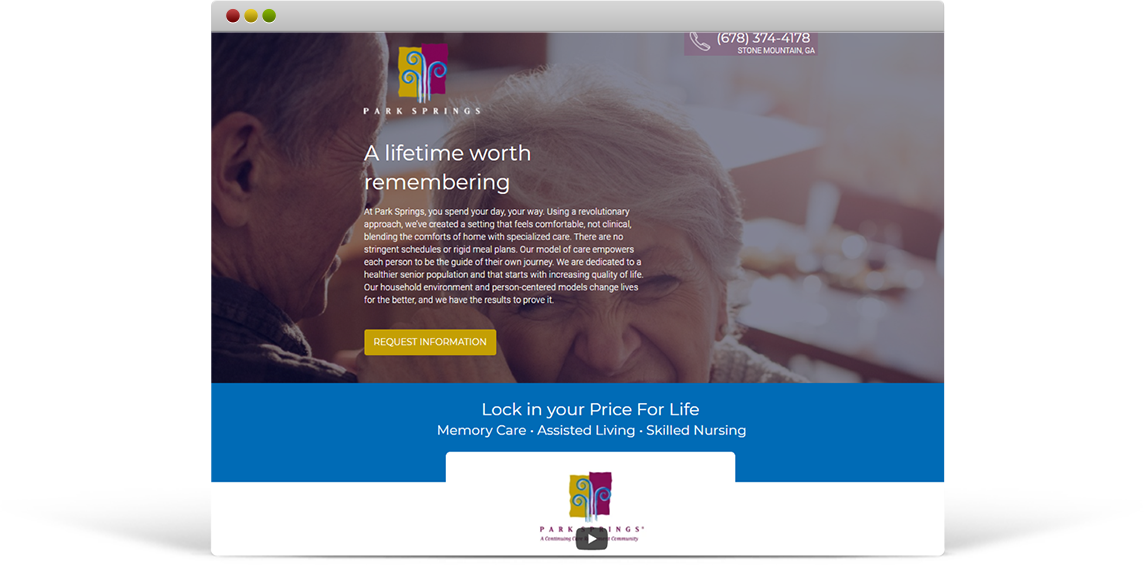 Assisted Living Landing Page