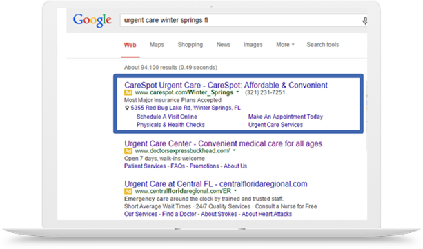 Care Spot Google AdWords