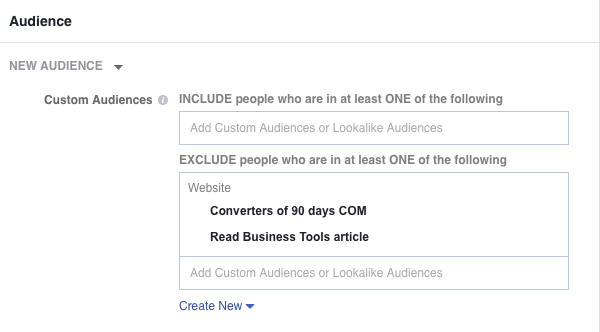 Exclude Converted Audience from Targeted Audience