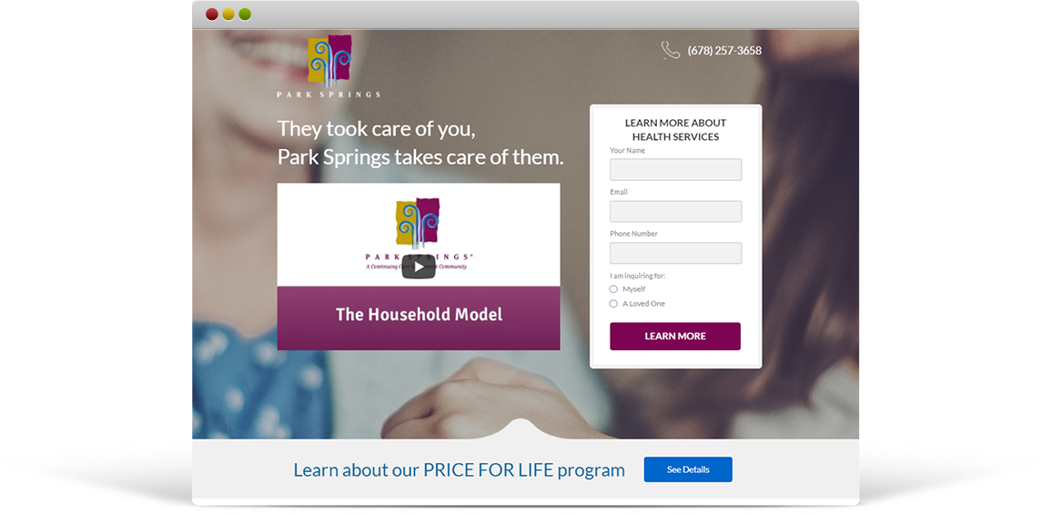 Park Springs Landing Page