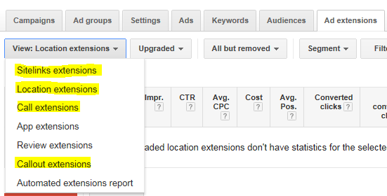 For better results include Call and Location extensions in your google adwords campaign