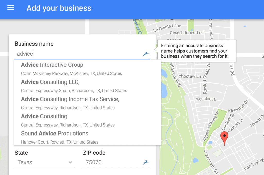 Check if your business is already listed on google