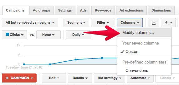 Adding cost per conversion to analytics report