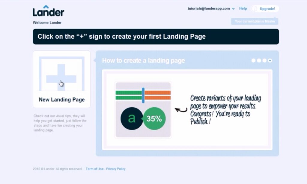 Create Landing Page on Lander
