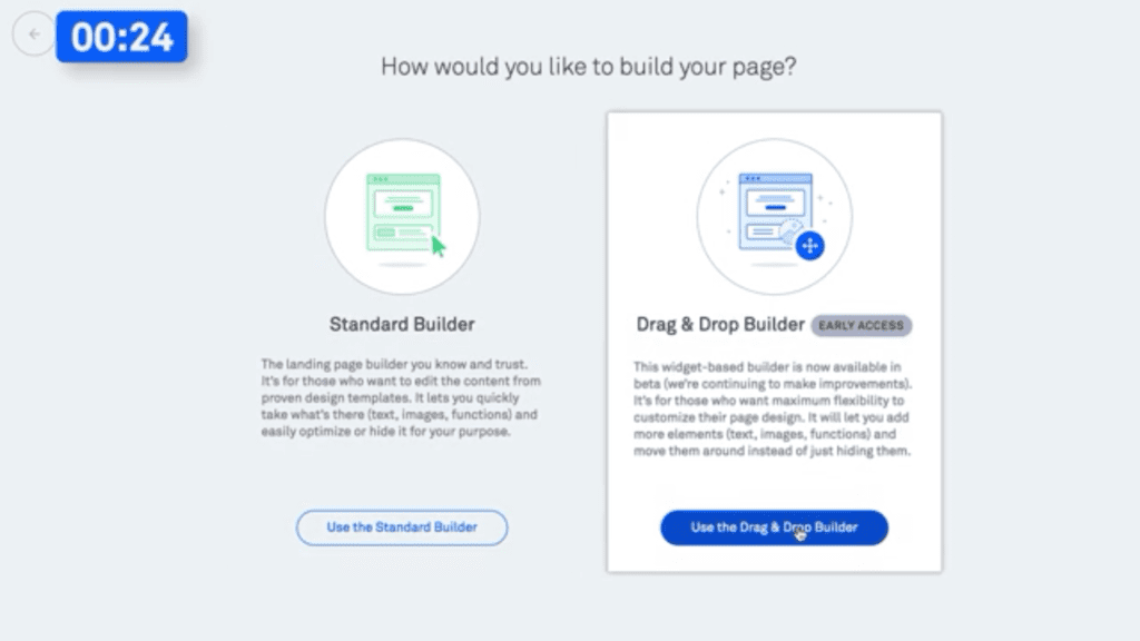 Choose page builder for Leadpages Landing Page