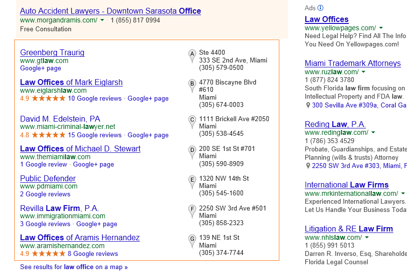 Local Business Search Google Results Page