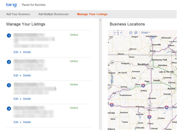 Manage Your Listings on Bing