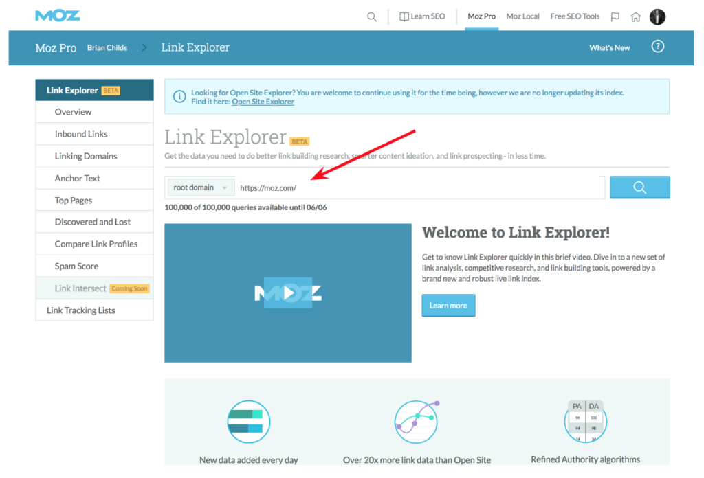 Link Explorer Domain CheckUp