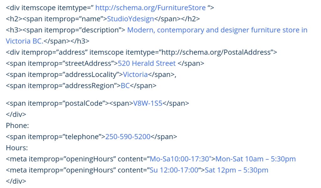 Schema Org Code Sample