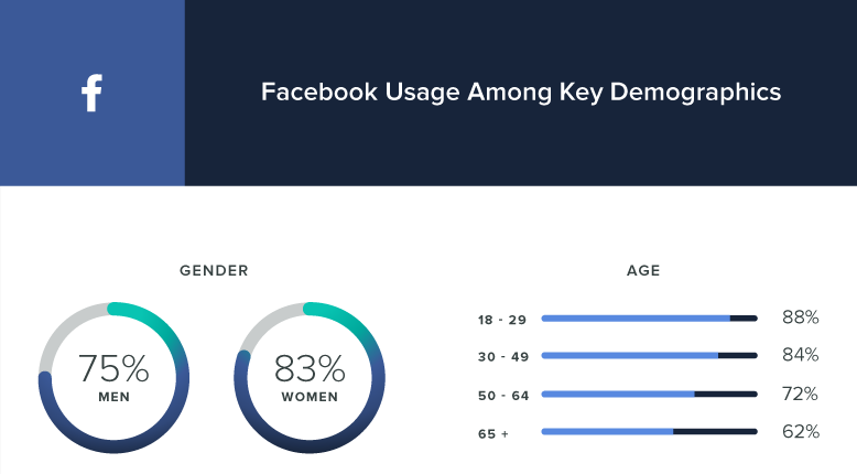 Facebook usage key demographics
