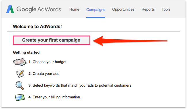 Google AdWords, creating your first campaign.