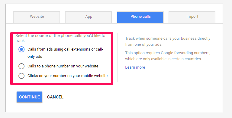 Google AdWords Call Extension