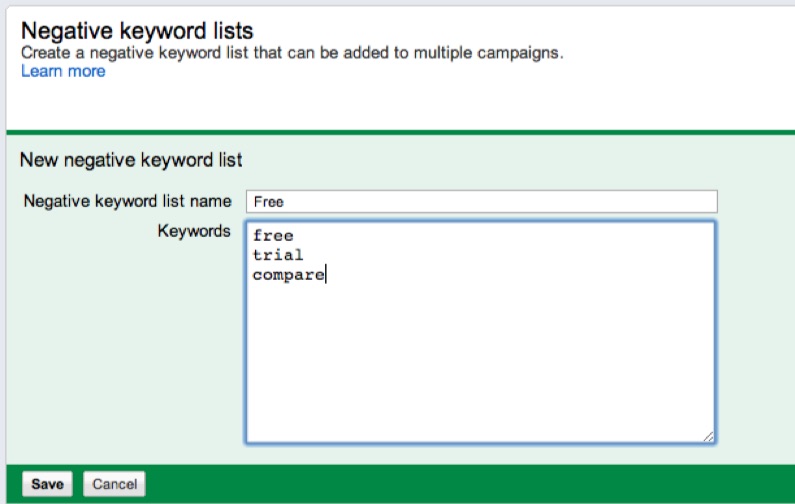 Importance of negative keywords