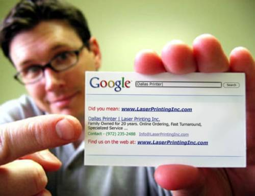Include your website address on a business card