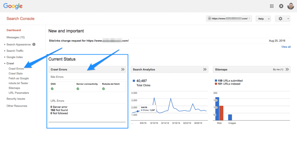 Crawl Errors Report