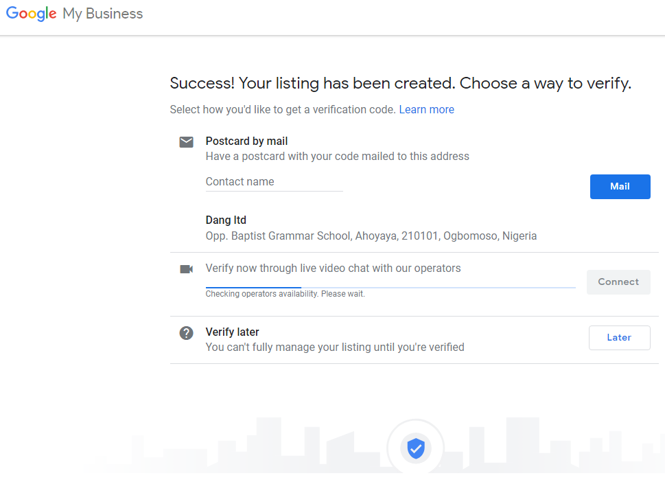 Google My Business Verification