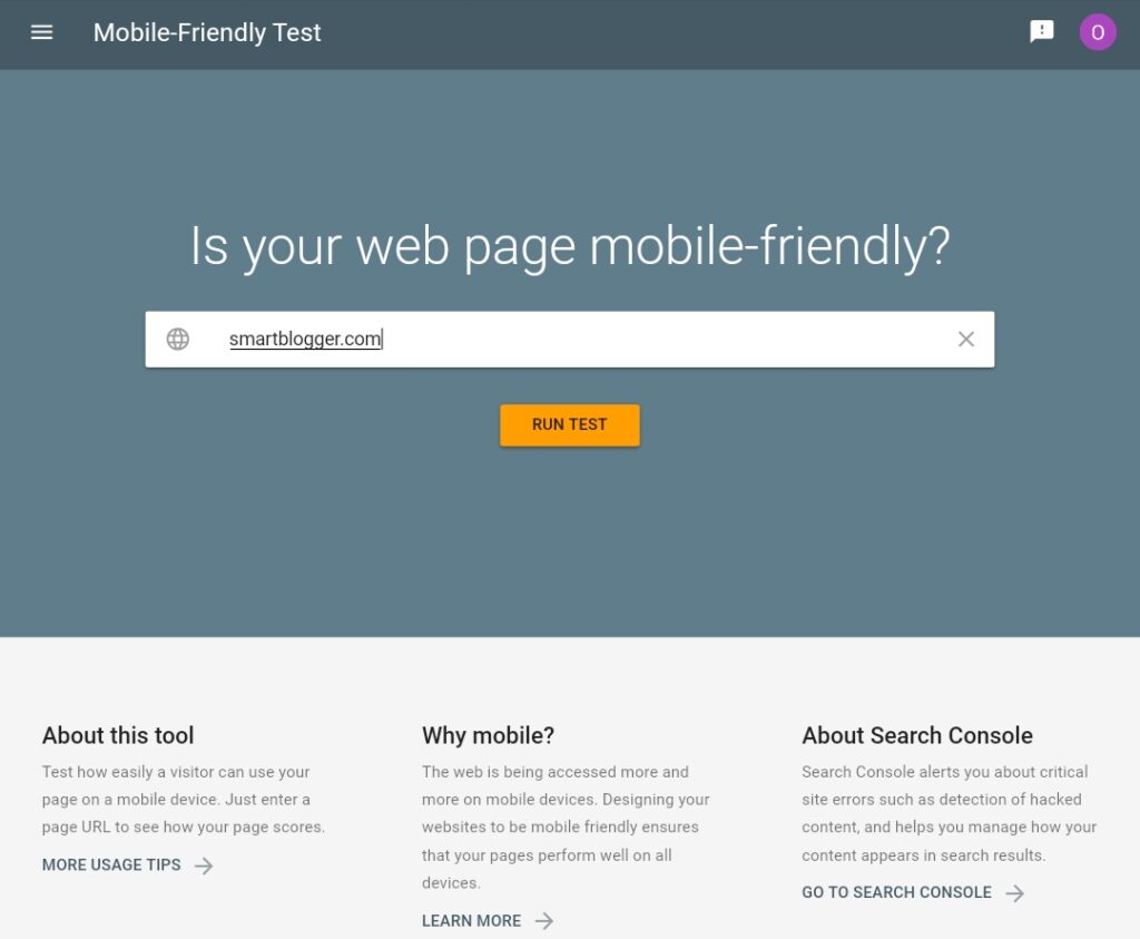 Test your website responsiveness online with Google Mobile Friendly Test