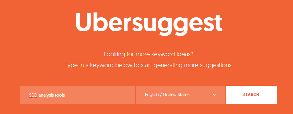 Ubersuggest - keyword research and suggestion tool