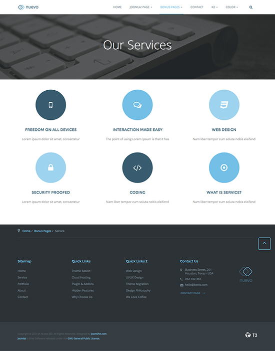 Our Services Web Page