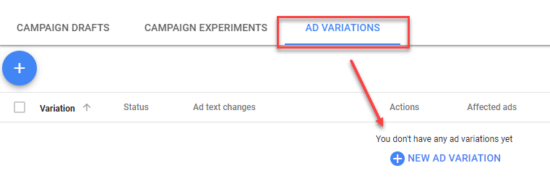 Creating Ad Variations