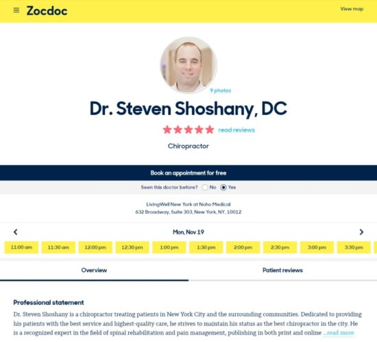 ZocDoc Page