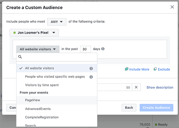 Facebook Website Custom Audience