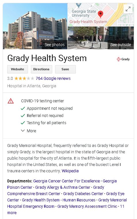 example of a Google My Business listing updated for COVID-19