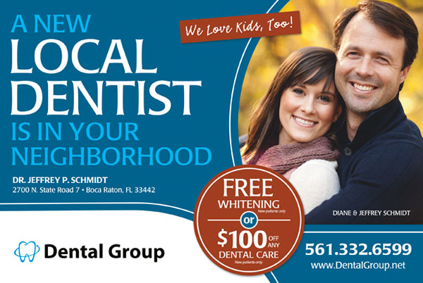 example of call tracking for a dental group print campaign