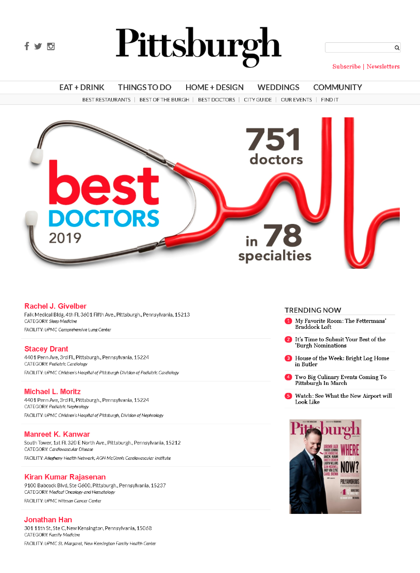 Pittsburgh Best Doctors Award