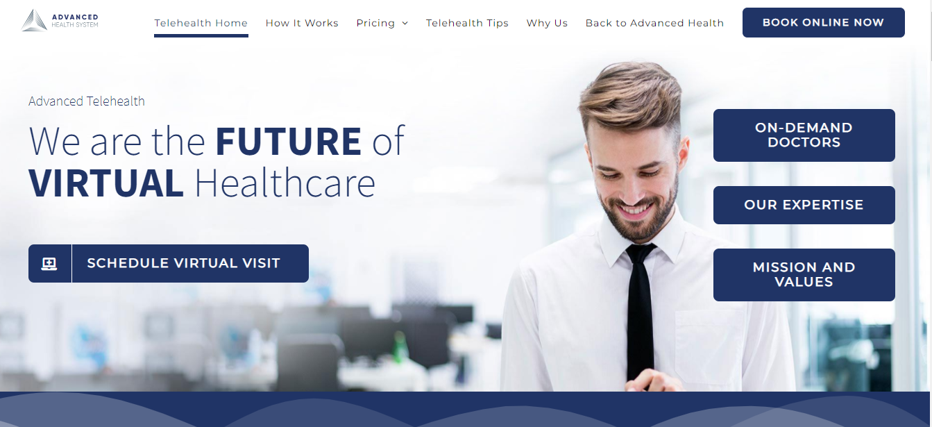 Telehealth page optimized for SEO