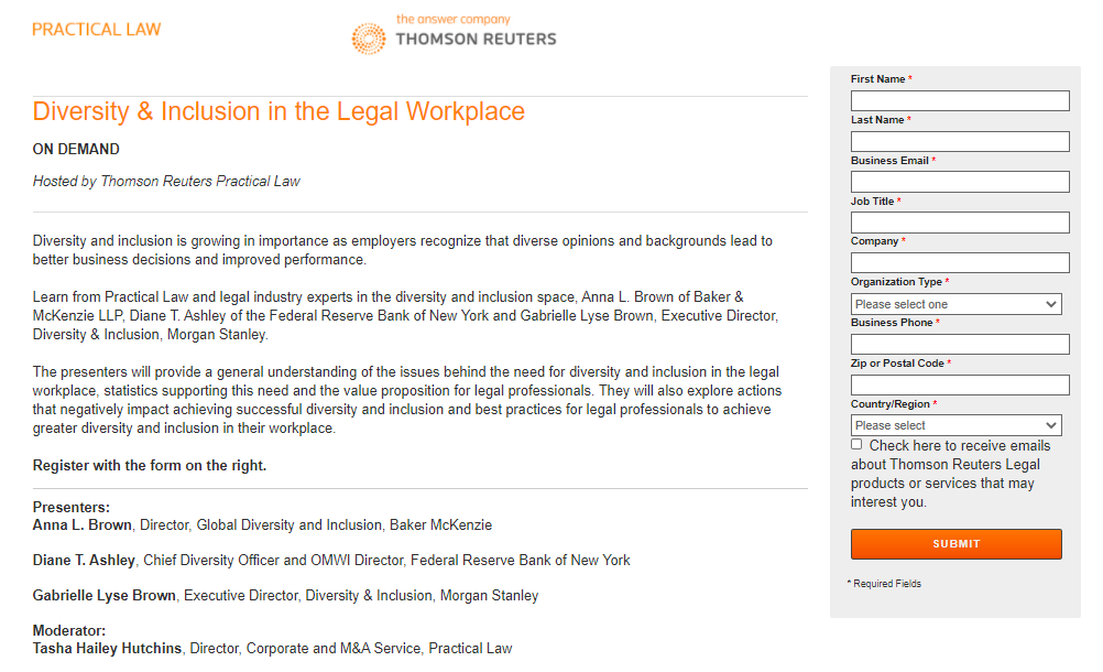 webinars for legal thought leadership