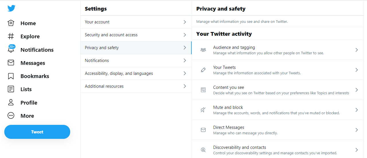 Twitter Privacy Settings alleviate privacy concerns