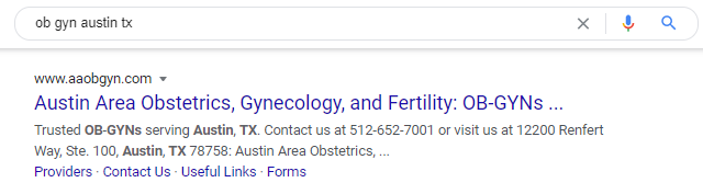 Organic search result