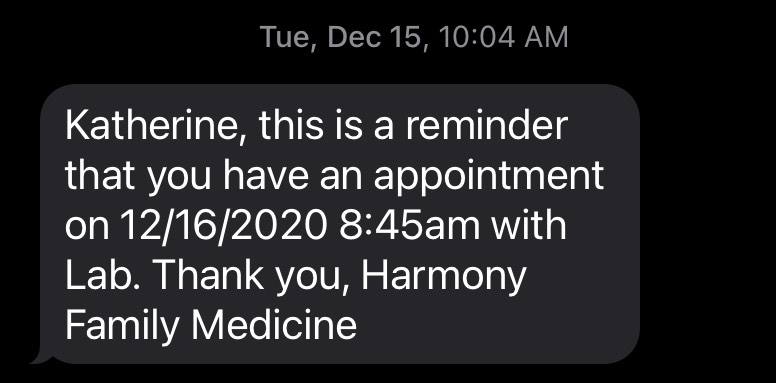 Appointment Reminder for healthcare communication