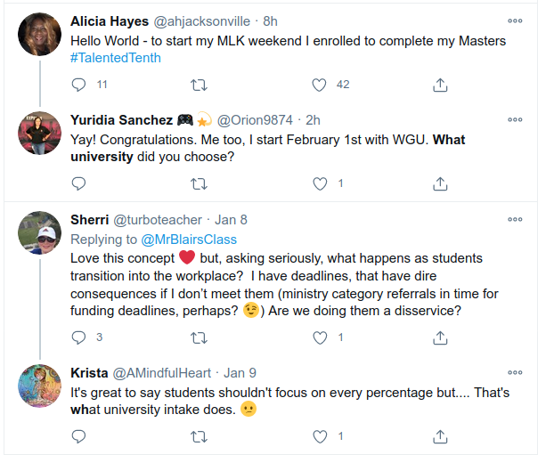 social media chatter about university life