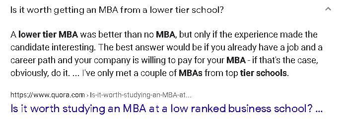 Questions MBA candidates are asking on search engines