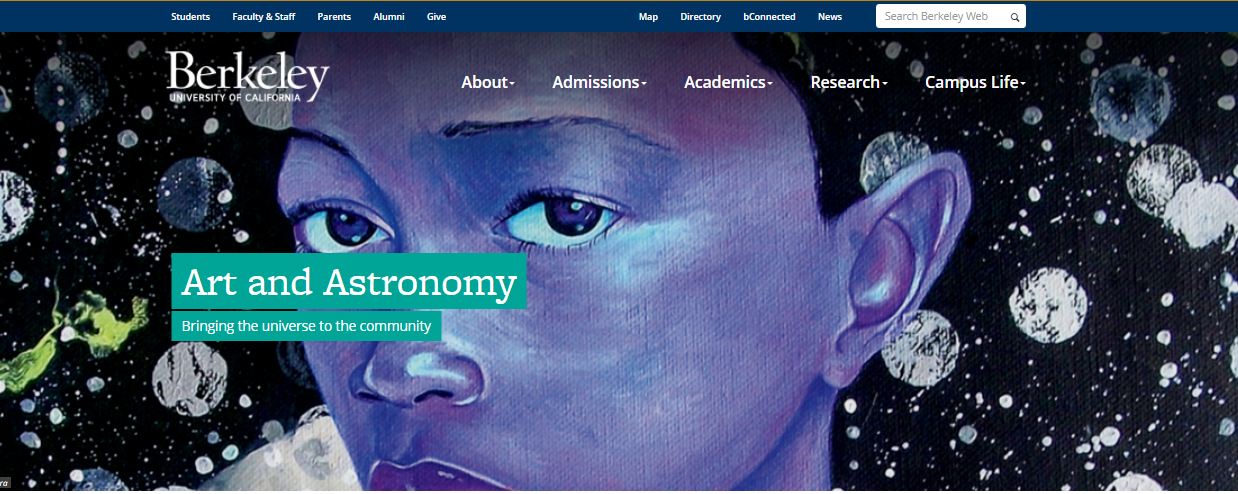 UC Berkeley's home page and navigation