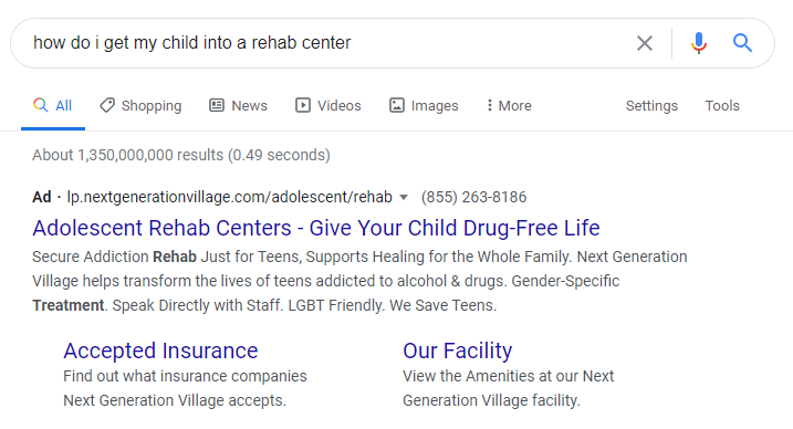 long-tailed keywords for rehab centers PPC campaigns